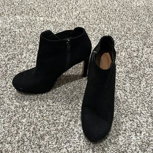 Black suede booties